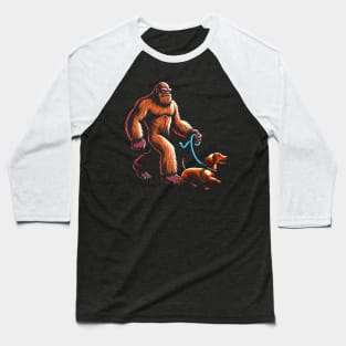 Dapper Bigfoot Walking Dachshunds Tee Triumph for Wiener Lovers Baseball T-Shirt